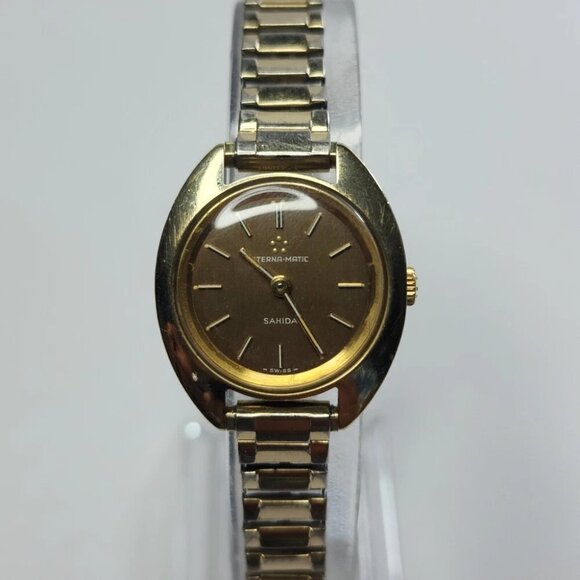 Eterna matic Watch sahida Brown Dial Womens Automatic Wristwatch 1960s Vintage‎ - Picture 3 of 11